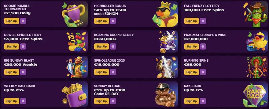 Huidige Duckysino casino's